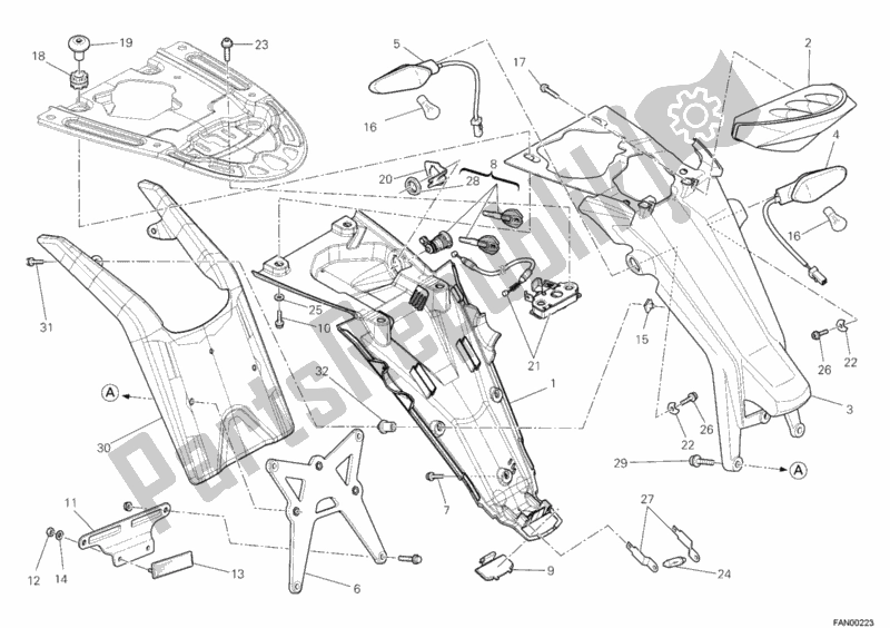 Toutes les pièces pour le Feu Arrière Aus du Ducati Monster 796 ABS 2012